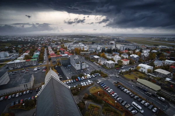 Вид Місто Рейк Явік Ісландія Міський Пейзаж Згори — стокове фото