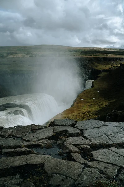 Wodospad Gullfoss Południowej Islandii Piękny Krajobraz Przyrody — Zdjęcie stockowe