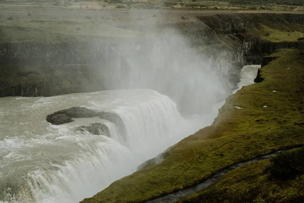 Водоспад Гульфосс Південній Ісландії Чудовий Краєвид — стокове фото