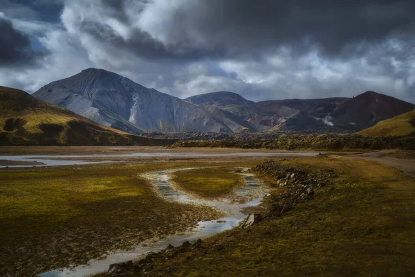 Kolorowe Góry Landmannalaugar Rezerwacie Przyrody Fjallabak Południowa Islandia Piękny Krajobraz — Zdjęcie stockowe