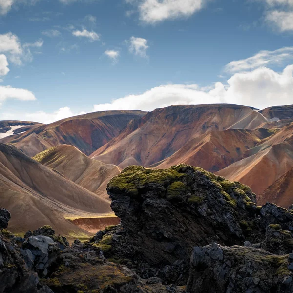 Kolorowe Góry Landmannalaugar Rezerwacie Przyrody Fjallabak Południowa Islandia Piękny Krajobraz — Zdjęcie stockowe