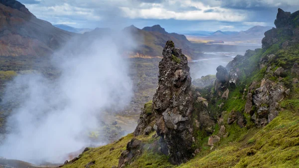 Fjallabak Taki Landmannalaugar Daki Renkli Dağlar Güney Zlanda Daki Doğal — Stok fotoğraf