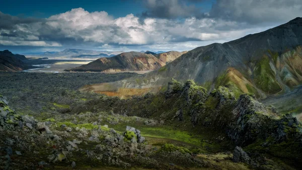 Campo Lava Landmannalaugar Reserva Natural Fjallabak Sur Islandia Hermoso Paisaje —  Fotos de Stock