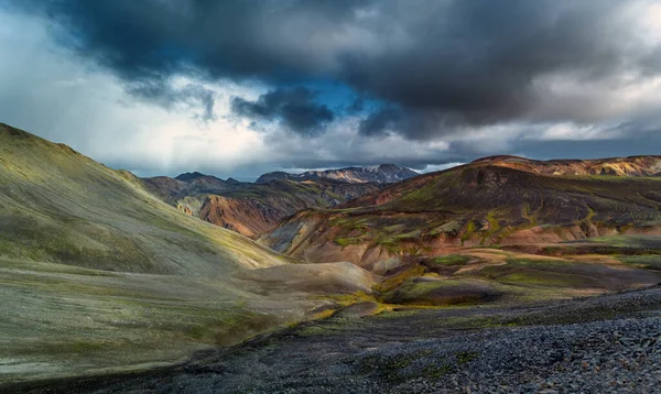 Kolorowe Góry Landmannalaugar Rezerwacie Przyrody Fjallabak Południowa Islandia Piękna Panorama — Zdjęcie stockowe