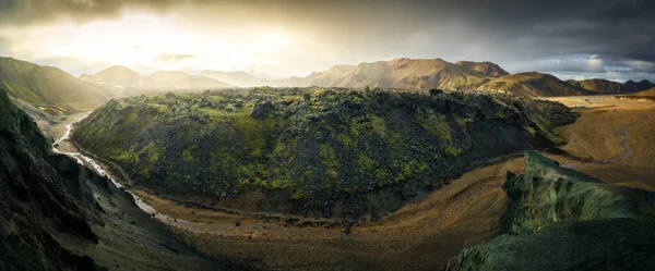 Kolorowe Góry Landmannalaugar Rezerwacie Przyrody Fjallabak Południowa Islandia Piękna Panorama — Zdjęcie stockowe
