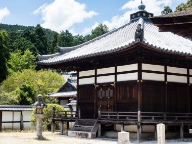 Otsu, Japonya - 21 Ağustos 2018 Saigoku Kannon hac yolculuğunun 14 numaralı tapınağı olan Miidera 'da
