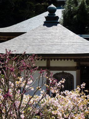 Saijo, Ehime Bölgesi, Japonya - 12 Nisan 2018: İlkbahar Yokomineji, Shikoku hac ibadetinin 60 numaralı tapınağı