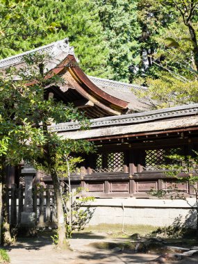 Kofu, Yamanashi Bölgesi, Japonya - 26 Ekim 2017 Takeda Tapınağı, Takeda Shingen 'in ruhuna adanmış bir Shinto tapınağı