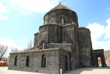 Kars City 'nin yüksek açılı manzarası. Kars, Türkiye 'nin kuzeydoğusunda, Kars ilinin merkezi kent..