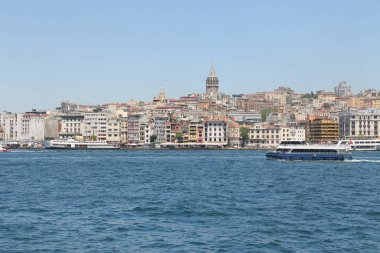 Beyolu, İstanbul 'daki tarihi Galata Kulesi, ön manzara