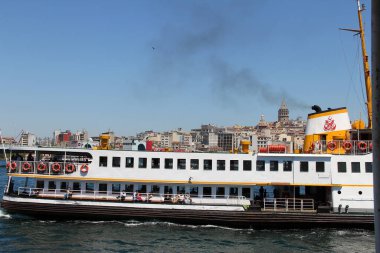 Beyolu, İstanbul 'daki tarihi Galata Kulesi, ön manzara