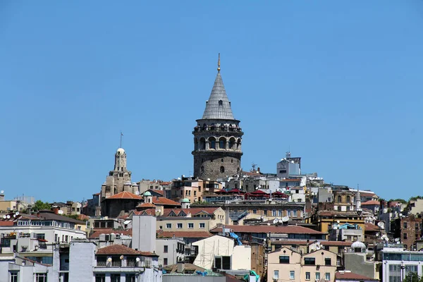 Tour Galata Historique Beyolu Istanbul Vue Face — Photo