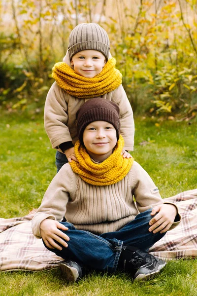 Amor Entre Dois Irmãos Irmãos Felizes Natureza Irmãos Sorridentes Felizes — Fotografia de Stock