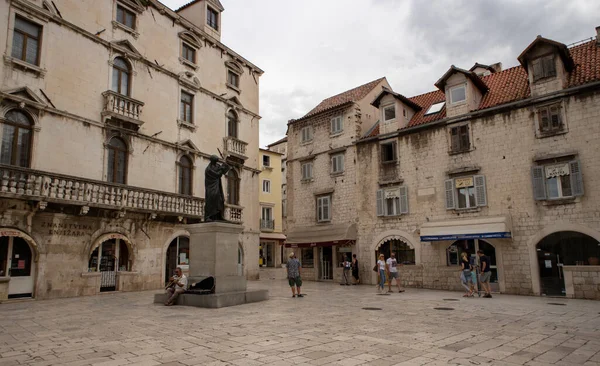 Split Chorwacja Czerwca 2020 Spacer Połowie Pustych Ulicach Placach Pałacu — Zdjęcie stockowe