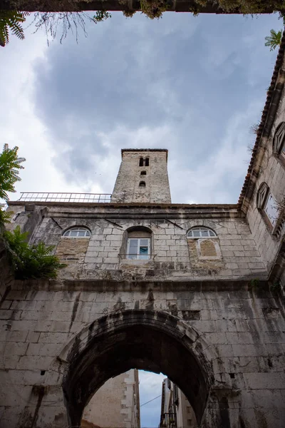 Split Croatia June 2020 Beautiful Tourism Walk Diocletian Palace Ancient — 스톡 사진