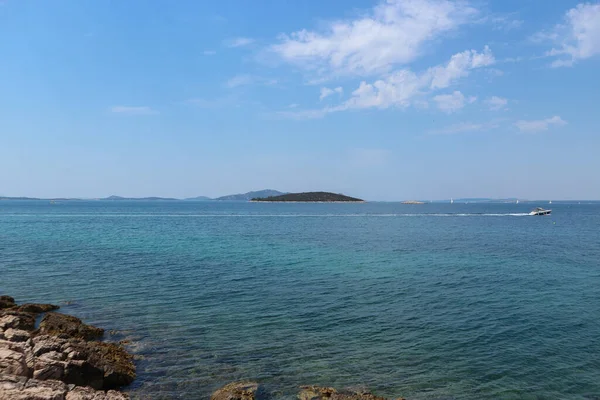 Beautiful Dalmatian Sea Filled Small Islands Covered Pine Trees Rocks — Stock Photo, Image
