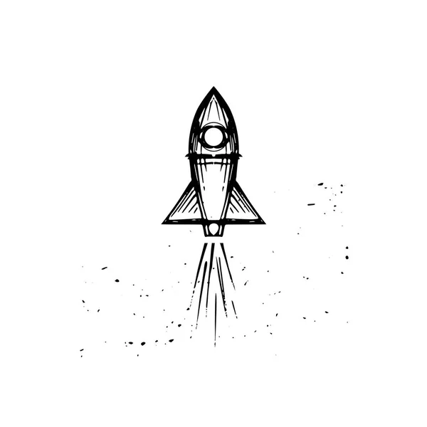 Vector drawing of the rocket, as plane. Space shuttle