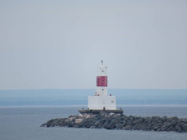 Michigan Deniz Feneri, buzlu.