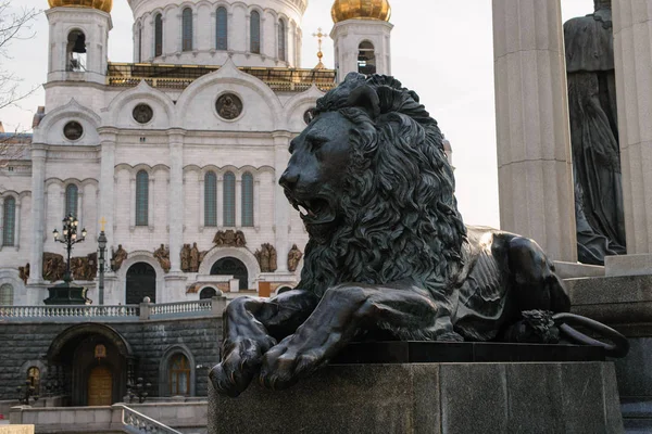 俄罗斯莫斯科的狮子雕塑 — 图库照片