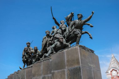 Samara, Rusya - 4 Mayıs 2018: Granit anıt Chapaev.