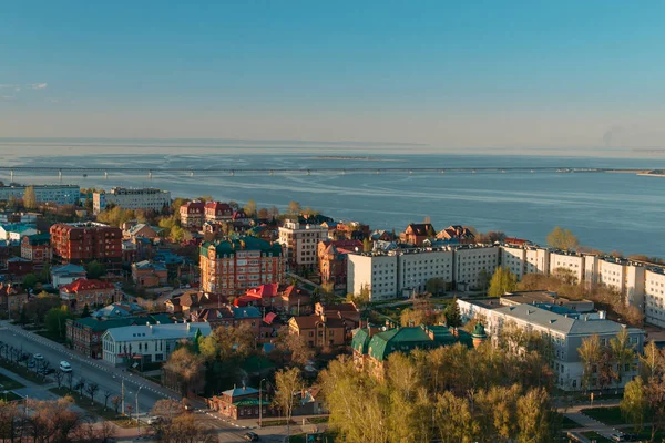 Ulyanovsk Ryssland Maj 2018 Över Staden Från Höjden Hotellet Venets — Stockfoto