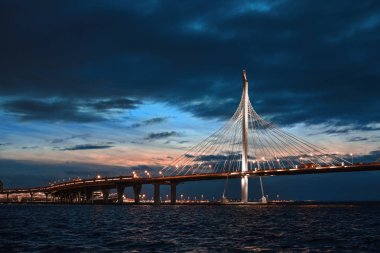 İnşaat Batı yüksek hızlı çapı. St. Petersburg, Rusya Federasyonu.