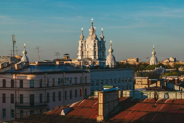 Смольный Собор Санкт Петербурге Вид Крыши — стоковое фото