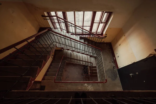 Spiral Square Staircase Old House — Stock Photo, Image