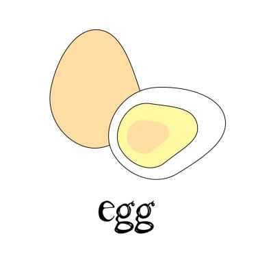 Beyaz arkaplanda başlıklı yumurta simgesi düz vektör illüstrasyonuName