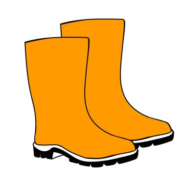 Plastik çizmelerin vektör simgesi çizimi