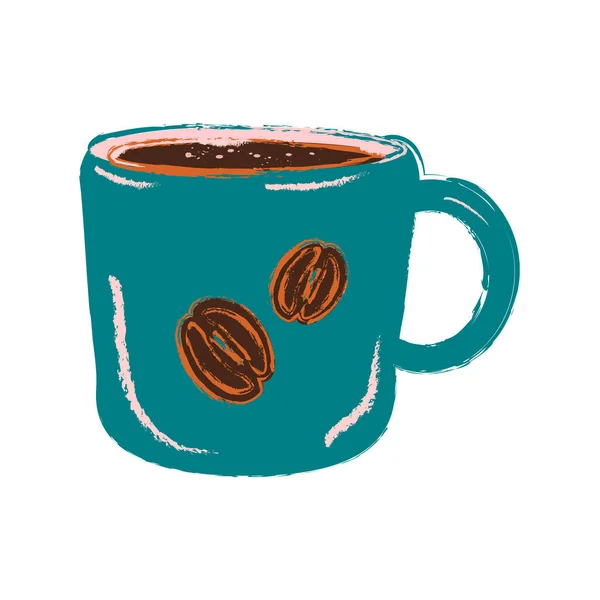 Ilustracja Wektorowa Ikony Filiżanki Kawy Odizolowana Białym Tle — Wektor stockowy