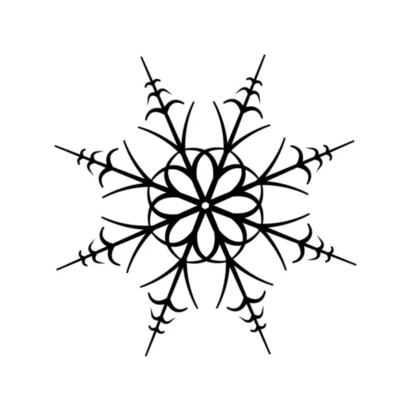 Snowflake Vetor Ícone Inverno Tempo Ilustração — Vetor de Stock