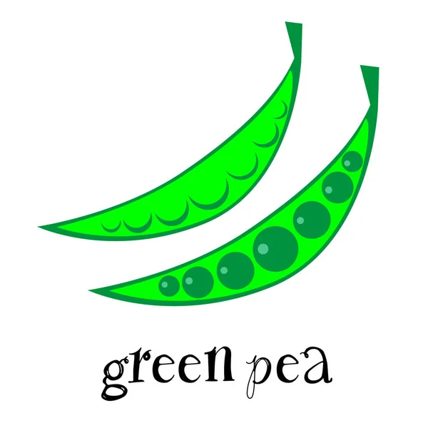 Green pea icon vector illustration isolated on white background with title — Stock Illustration Green Pea Icon Vector Illustration Isolated White Background Title Stock Vector