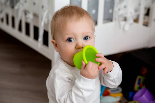 Little Baby Toys His Room — Stock Photo, Image