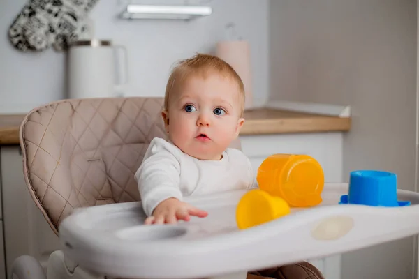 Little Baby Boy Baby Chair — Stock Photo, Image