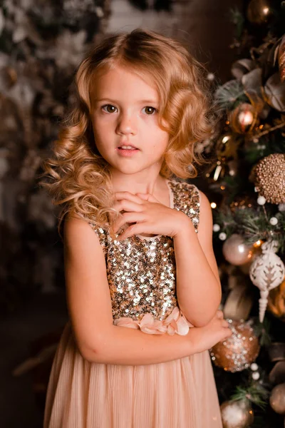 Мила Маленька Дівчинка Різдво — стокове фото