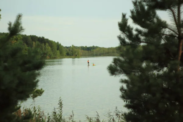 Yazın göl üzerinde su yüzeyi