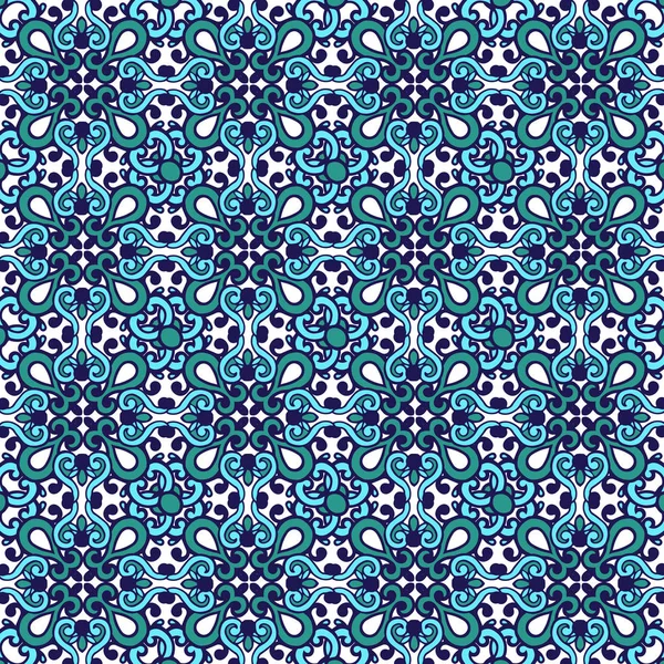 Этнический Безмордый Узор Синих Тонах Декоративный Декоративный Фон Ткани Текстиля — стоковый вектор