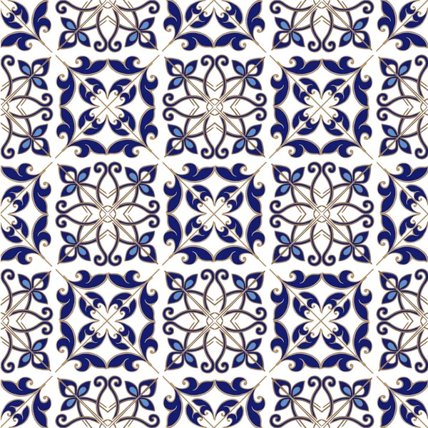 Collection Motif Patchwork Sans Couture Tuiles Marocaines Portugaises Dans Les — Image vectorielle