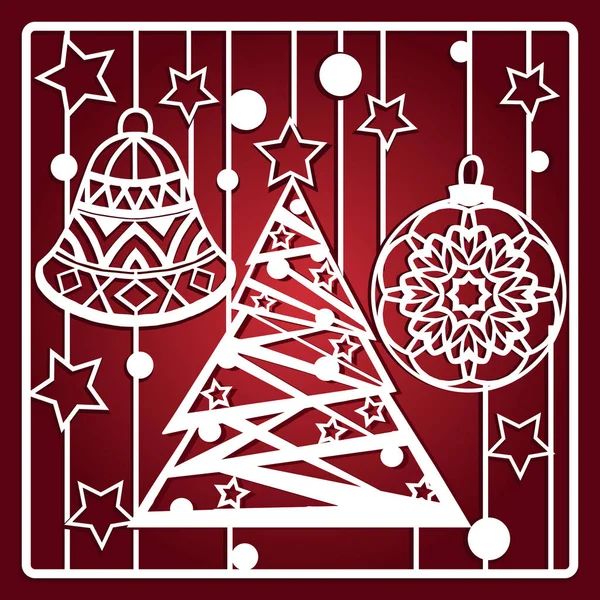 Noel kartı ile lazer kesim için çan