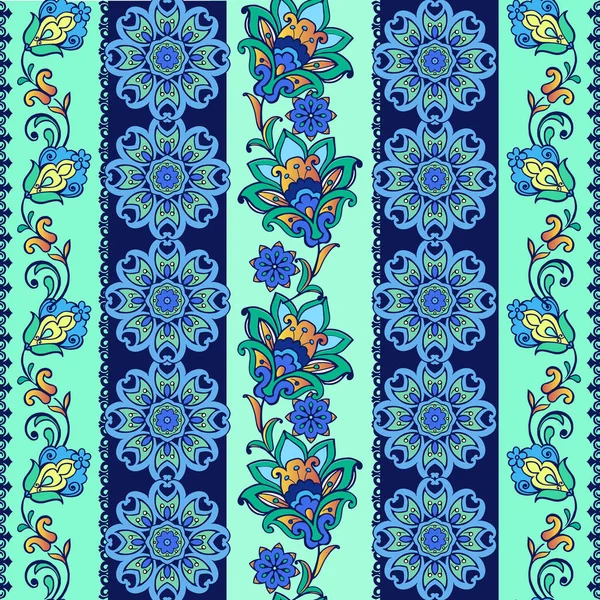 Bordures Fleurs Avec Des Fleurs Fantastiques Fleurs Vintage Milieux Frontières — Image vectorielle