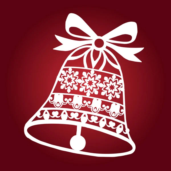 Diseño Vectores Decoración Campana Navidad Papel Cortado Por Láser Tarjeta — Vector de stock
