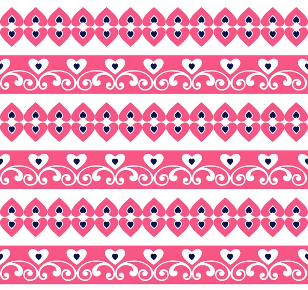 Ładny Różowy Wzór Serca Niekończące Się Tekstury Mogą Być Używane — Wektor stockowy