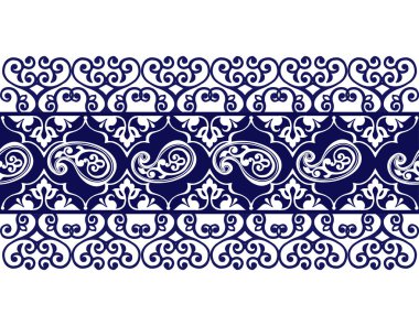 Paisley ile çizgili desen. Çiçek duvar kağıdı. Indigo geleneksel desenli desen. Kumaş, tekstil, kağıt ambalaj için dekoratif süsleme zemin.