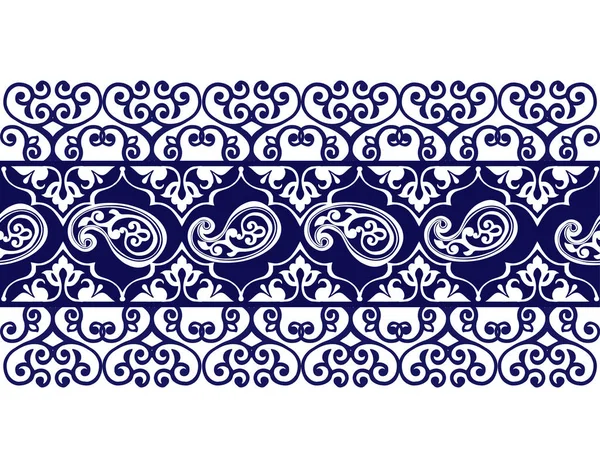 Motif Rayé Avec Paisley Papier Peint Floral Indigo Motif Paisley — Image vectorielle