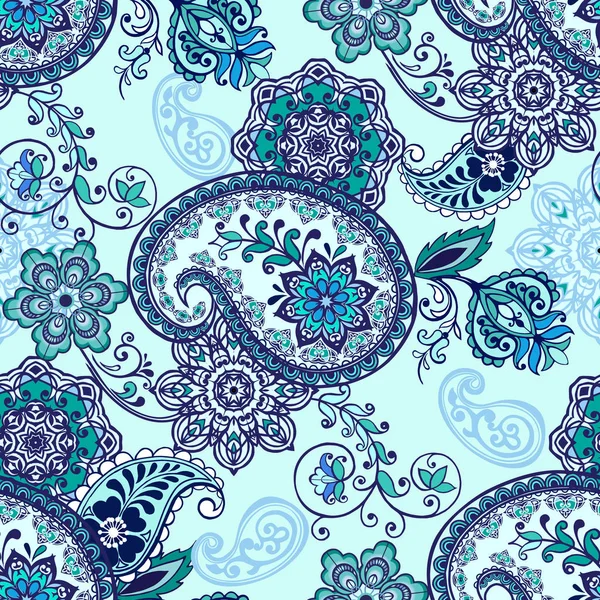 Orientalisches Nahtloses Paisley Muster Blumentapete Zierschmuck Für Stoff Textilien Packpapier — Stockvektor