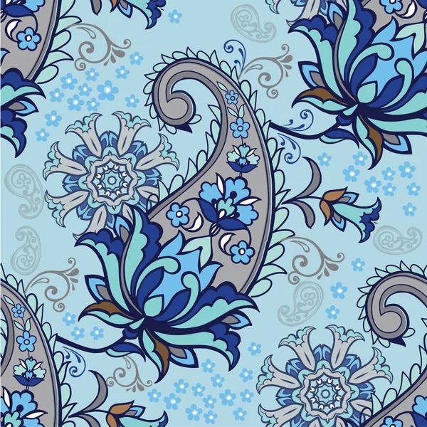 Orientalisches Nahtloses Paisley Muster Blumentapete Zierschmuck Für Stoff Textilien Packpapier — Stockvektor
