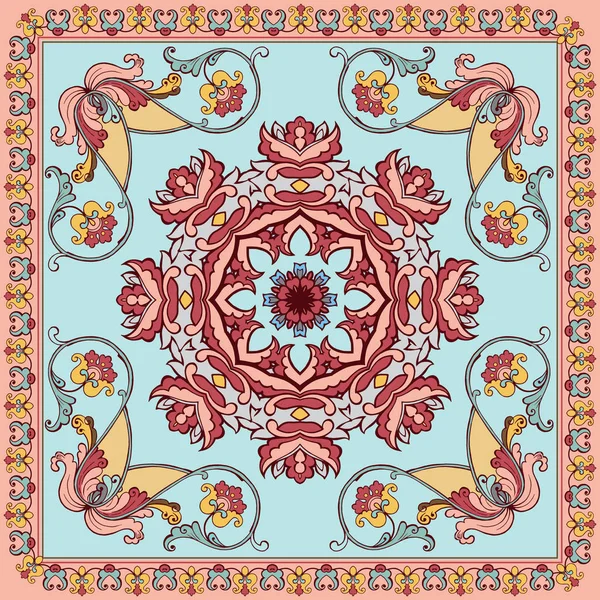 Vektör süs paisley Bandana Baskı. Fantastik çiçek süsü. Güzel vektör deseni. 