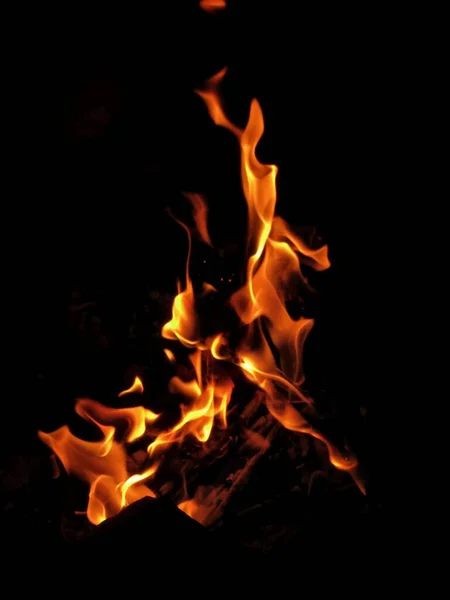 Red Flames Black Background — Stock Photo, Image