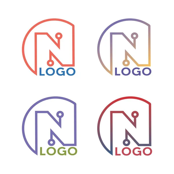  Teknoloji şirketi için N harfi logosu. Tedarik şirketi, telefon, internet bağlantısı için
